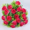 18 Heads Real Happy Flower Mini 9 Colors Natural Simulated Rose Photography Photo Gift Crystal Grass Bouquet Home Decorative