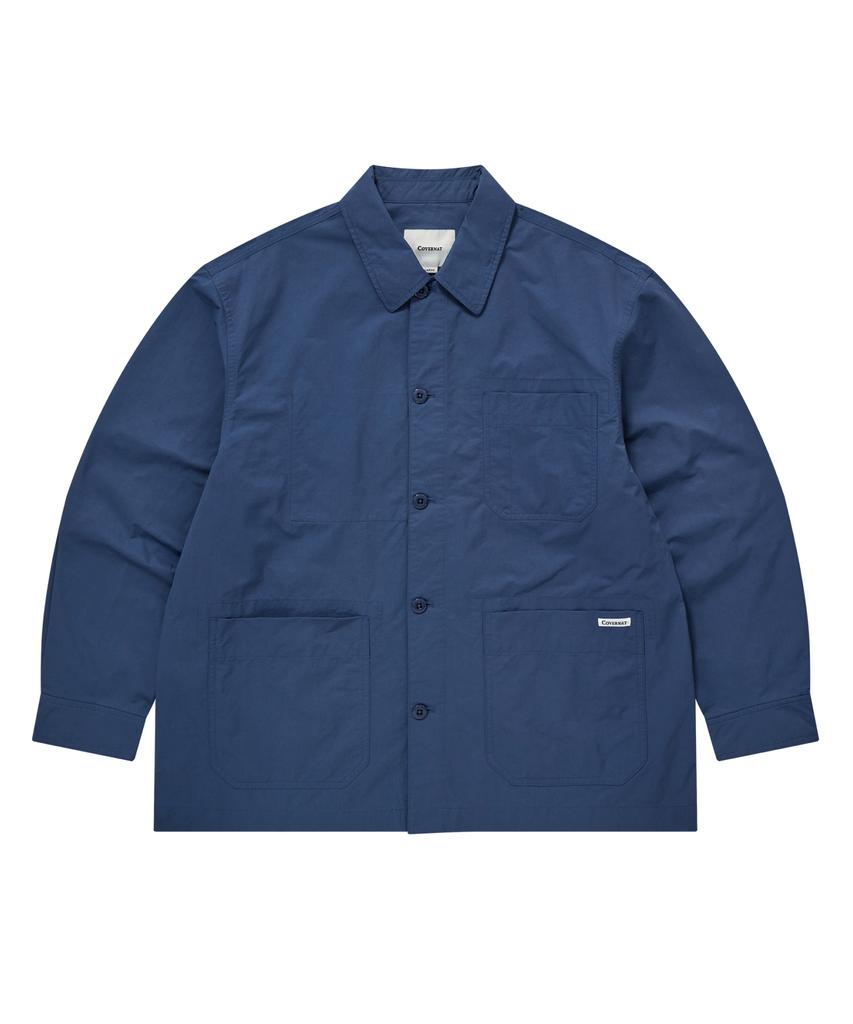 Covernat Garment Washed Coverall Jacket Royal Blue