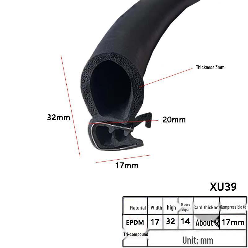 High-Temperature Resistant U-Shaped Rubber Sealing Strip for Dustproofing Electrical Cabinets and Car Doors