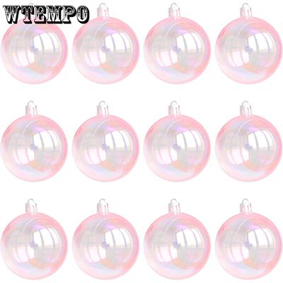 WTEMPO Adornos de Navidad DIY Iridiscentes Bolas Plástico Color Degradado Adornos Colgantes Decorativos para Árbol de Navidad Ligeros Duraderos y Reutilizables