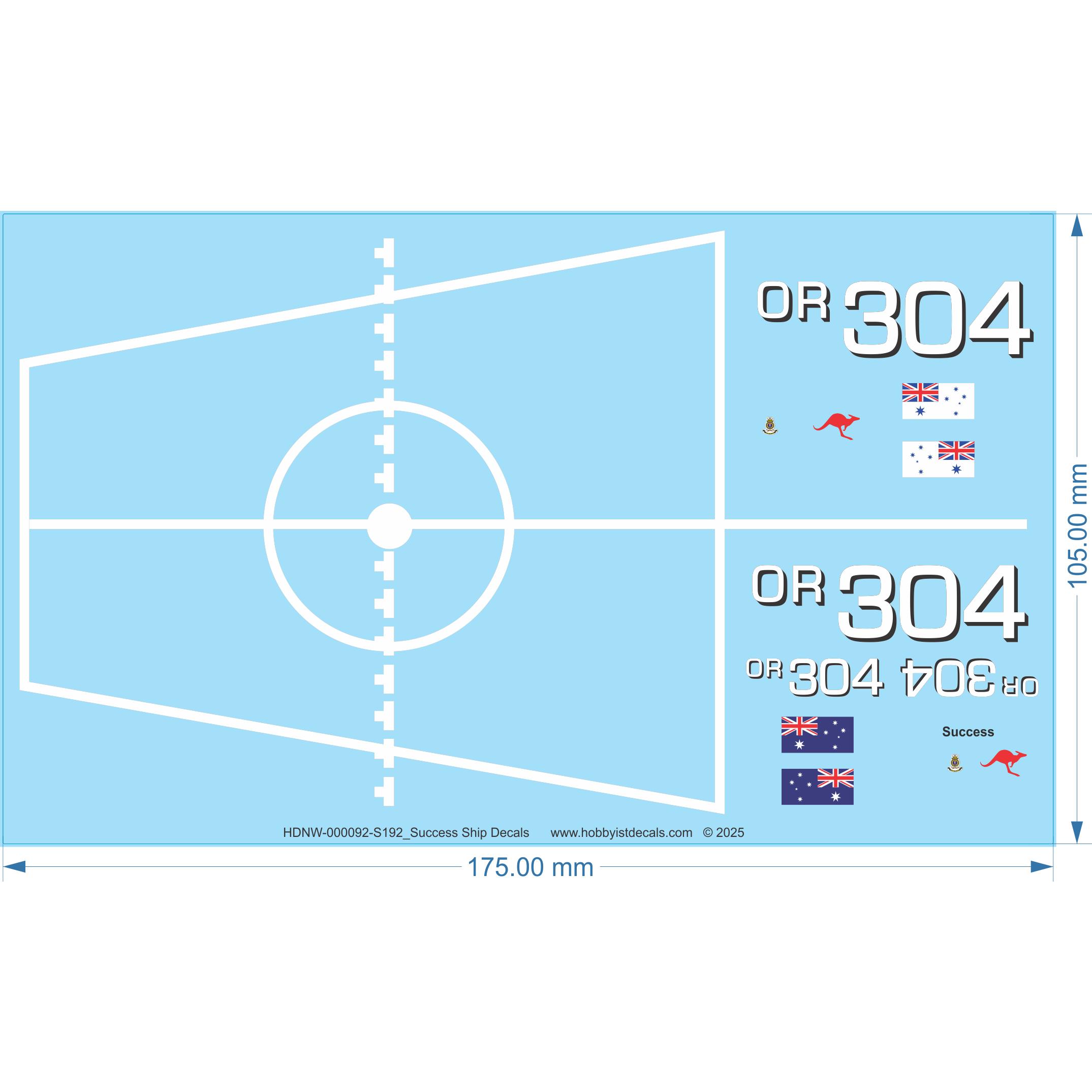 Success Ship Decals - 1/192 - Water Decal