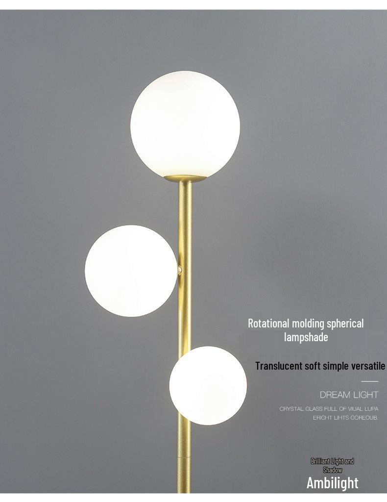 Modern Minimalist Iron Art Three-Head Floor Lamp for Living Room and Bedroom