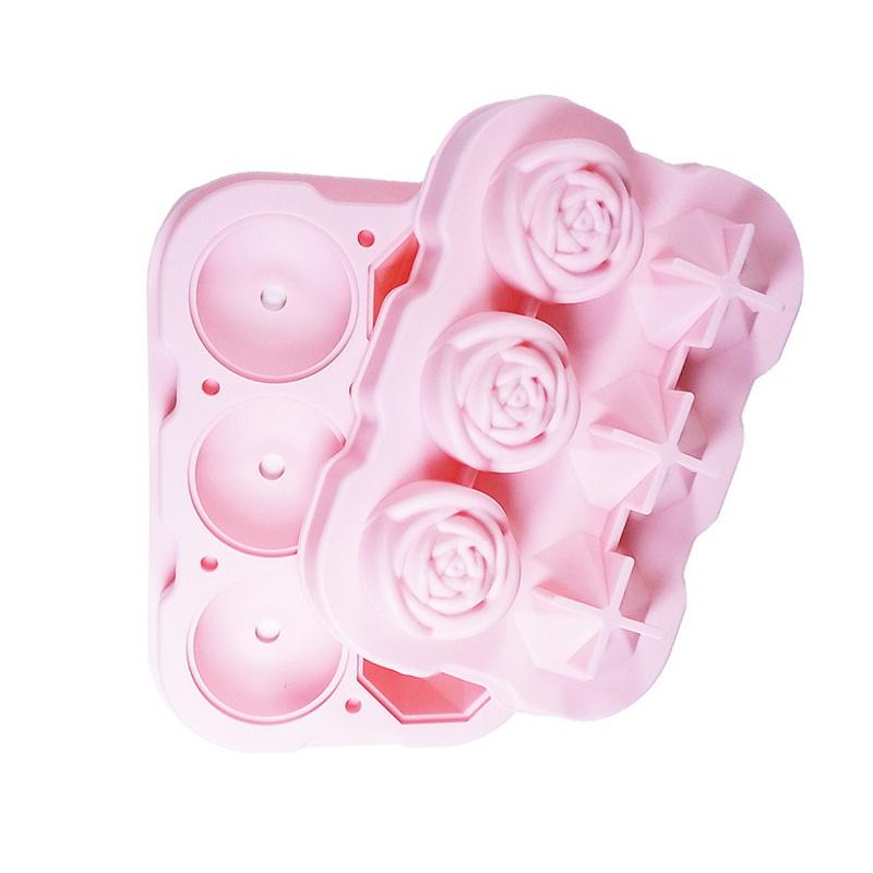

1Pc Rose Ice Cube Tray, Silicone Ice Cube Tray, 6 Easy-To-Release Large Ice Balls, For Cocktails, Beverages, And Juices.