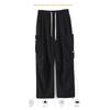 Black Cargo Pants Men Autumn Fashion Brand Wide Leg Casual Trousers Autumn Boys Straight-leg Loose Pants Men