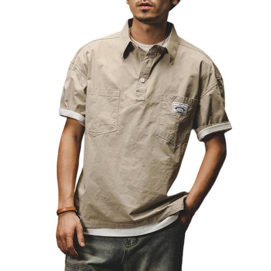 

Рубашка-карго, однотонная, антипиллинговая, красивая, с несколькими карманами, отложным воротником, летние топы, повседневная одежда 3XL абрикосовый