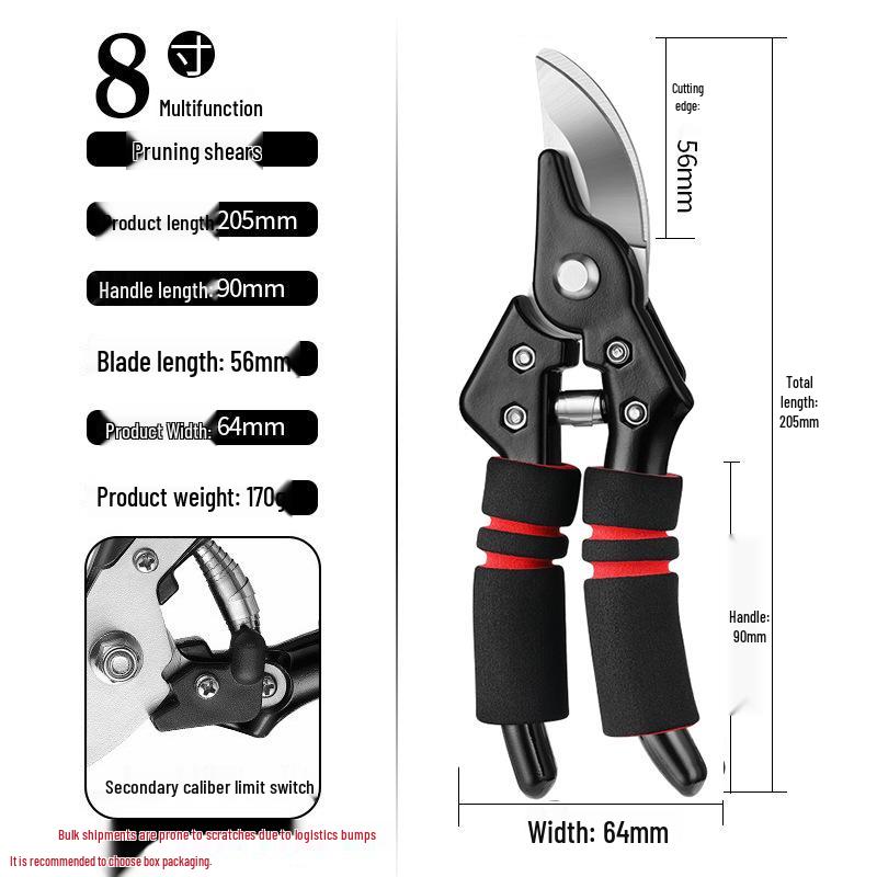 Heavy-Duty Stainless Steel Labor-Saving Pruning Shears for Garden and Bonsai, Multi-Functional Power Shears for Thick Branches