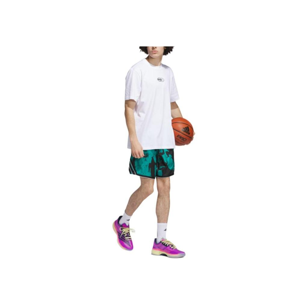 Adidas Basketball Get Buckets Graphic Pullover Comfortable Short Sleeve T-Shirt Men Tops White JI7116