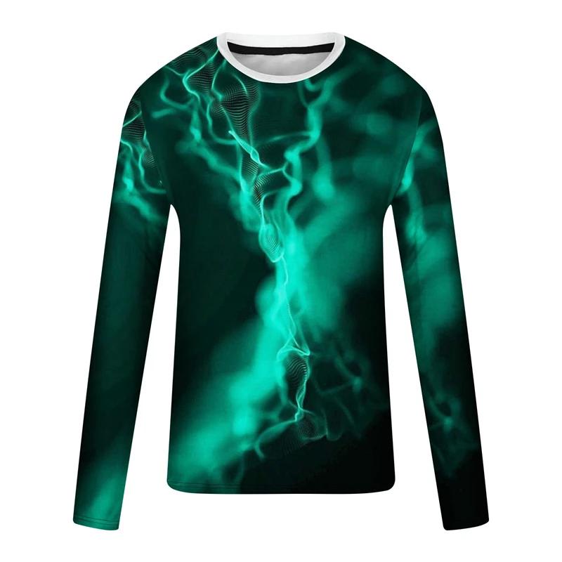 

Мужская футболка с геометрическим рисунком молнии, одежда, 3D-принт, уличный отдых, длинный рукав, мода, преувеличенный дизайнер XL