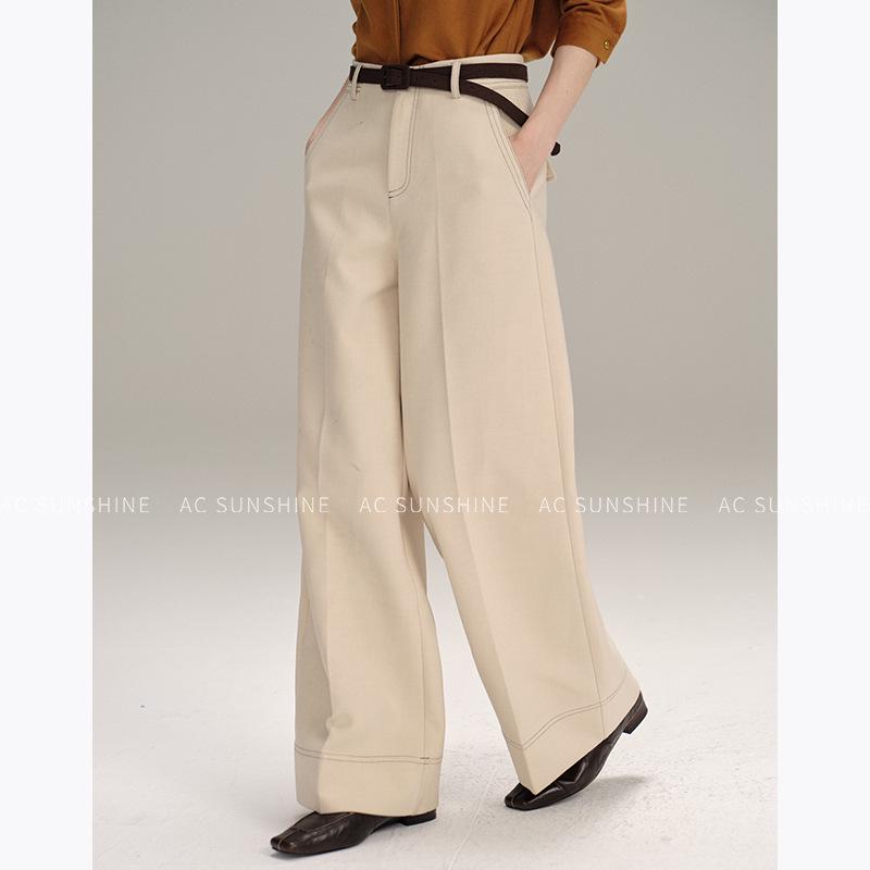 

AC Sunshine Women s Retro Wide-Leg Exposed Seam Pants H8121 Large