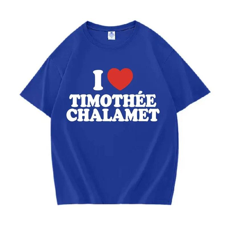 I Love THC Timothee Letter Graphic T Shirt Unisex Women Fashion O-Neck Short Sleeve T-shirts Casual 100% Cotton Oversized T-shirt