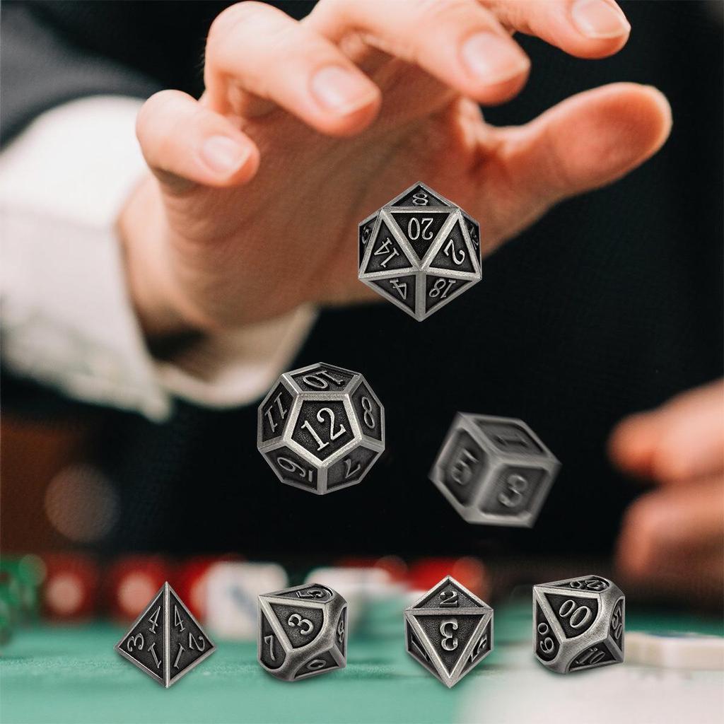 Hot Metal DND Polyhedral Dice Set for Tabletop RPGs