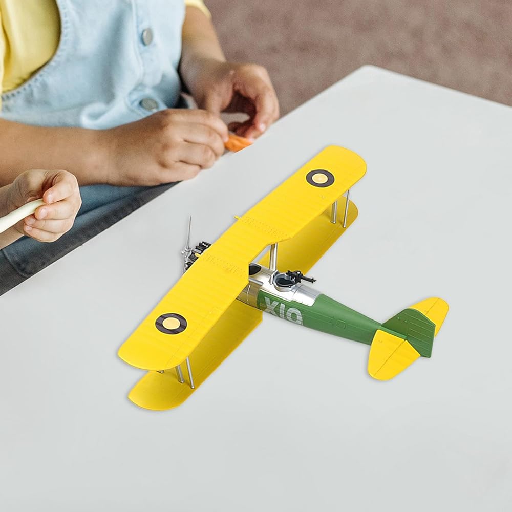 Colaxi 1/48 Aircraft Model Kit Yellow DIY Airplane Decoration Toy for Boys Table Display