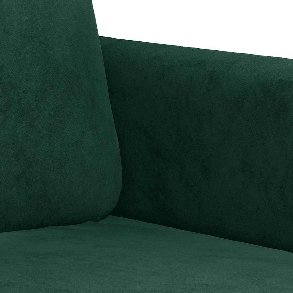 Vidaxl 2-Seater Sofa, Dark Green, 120 Cm, Upholstered In Velvet