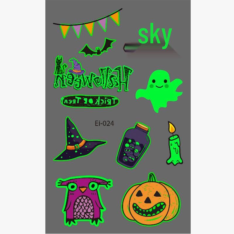 Водонепроникні тимчасові татуювання на Хелловін: Світні наклейки з гарбузом та павутиною для будь-якого віку