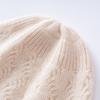 Autumn and Winter New Women's Casual Warmth Knitted Crimped Water Ripple Solid Color Pure Cashmere Hat