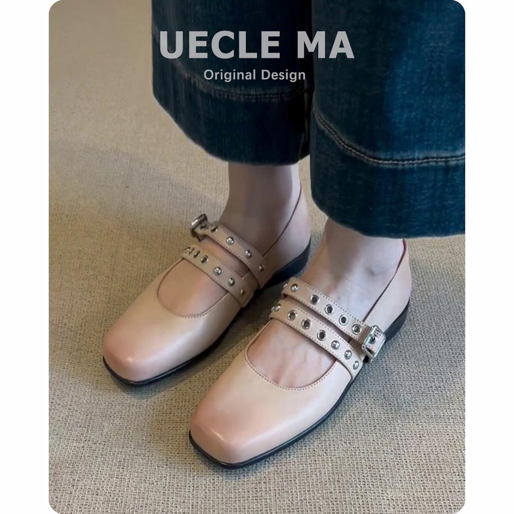 Super soft lambskin French light mouth single shoes women's versatile ballet flats retro double with Mary Jane shoes