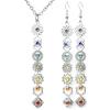 7 Chakra Drop Earrings Stainless Steel Chakras Earrings with Zircon Hindu Buddhism Yoga Meditation Jewelry Amulet Earrings