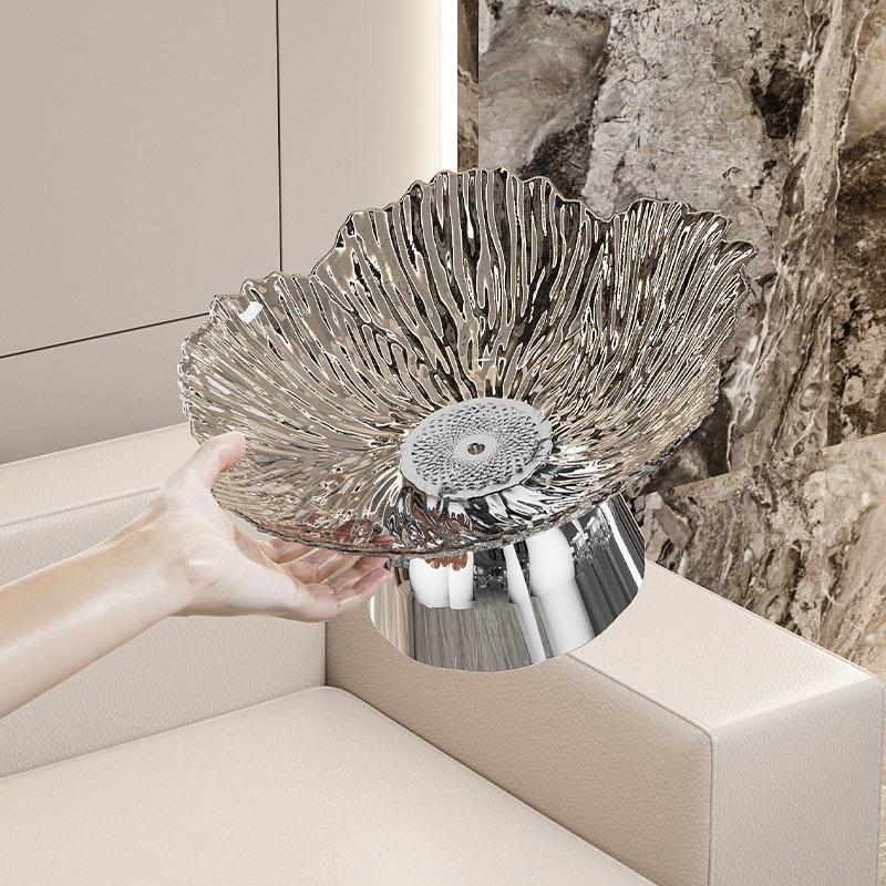 1PC Convenient Tea Break Occasions Lightweight Reusable Petal Shaped Family Plastic Daily Storage Fruit Plate Elegant Detachable