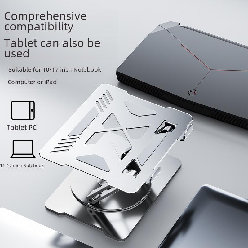 Rotatable Aluminum Laptop Stand for Apple & Huawei - Adjustable Height