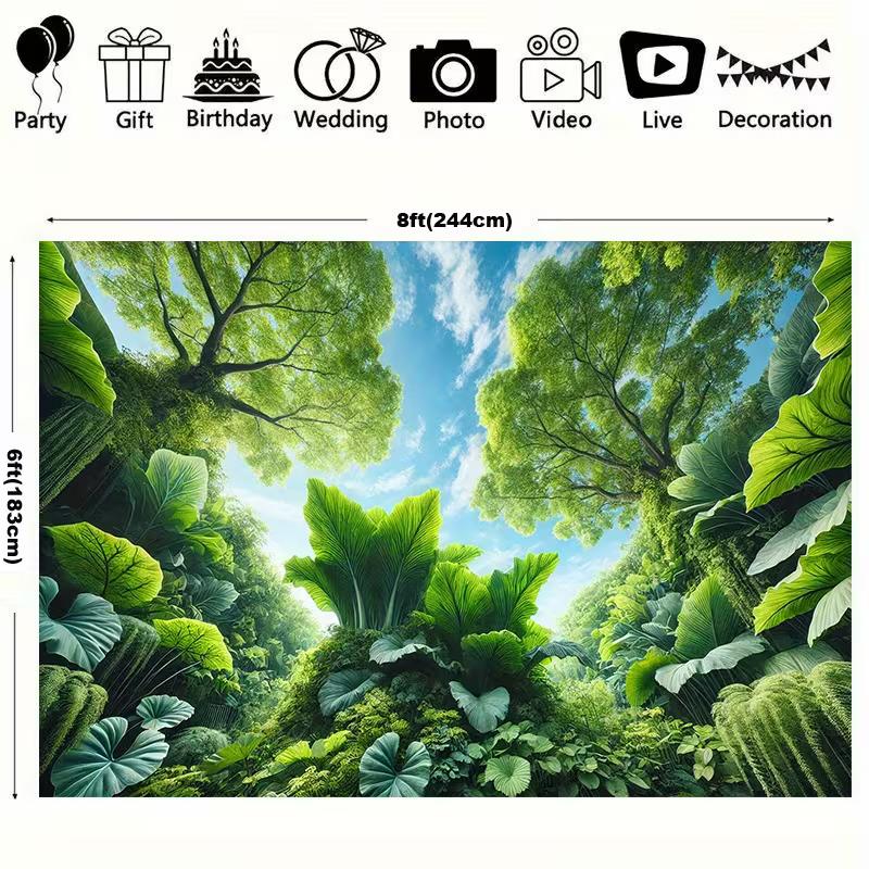 Sfondo Fotografico Banner Giungla Foglie Giganti 2D