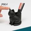 Pudełko na długopisy z kotkiem, 3D drukowany kubek na ołówki z kotkiem, Wielofunkcyjna miękka dekoracja, Akcesorium biurkowe, Organizer na biurko do makijażu