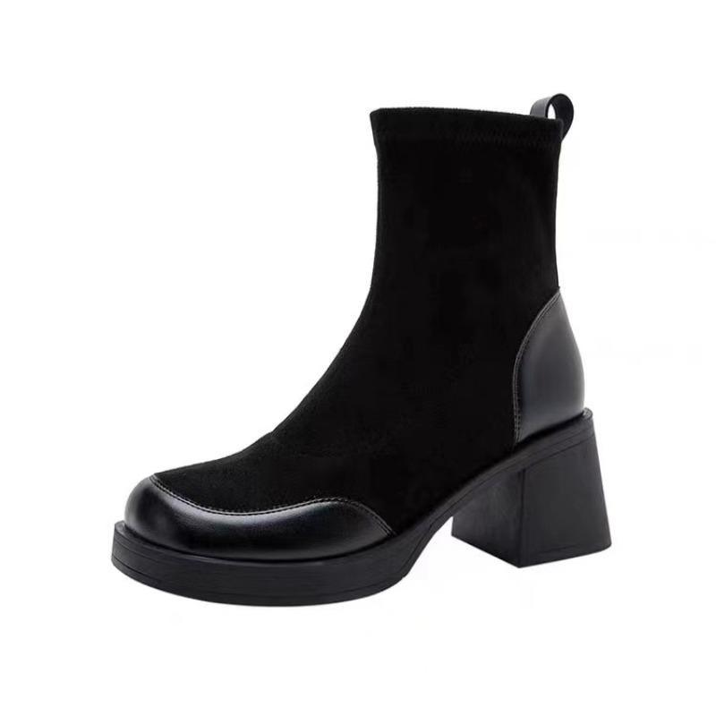 Fashion High Heels Ankle Boots Women Chunky Shoes Elegant 2025 Winter New Trend Fashion Party Chelsea Boots Woman Brand Pumps Zapatos
