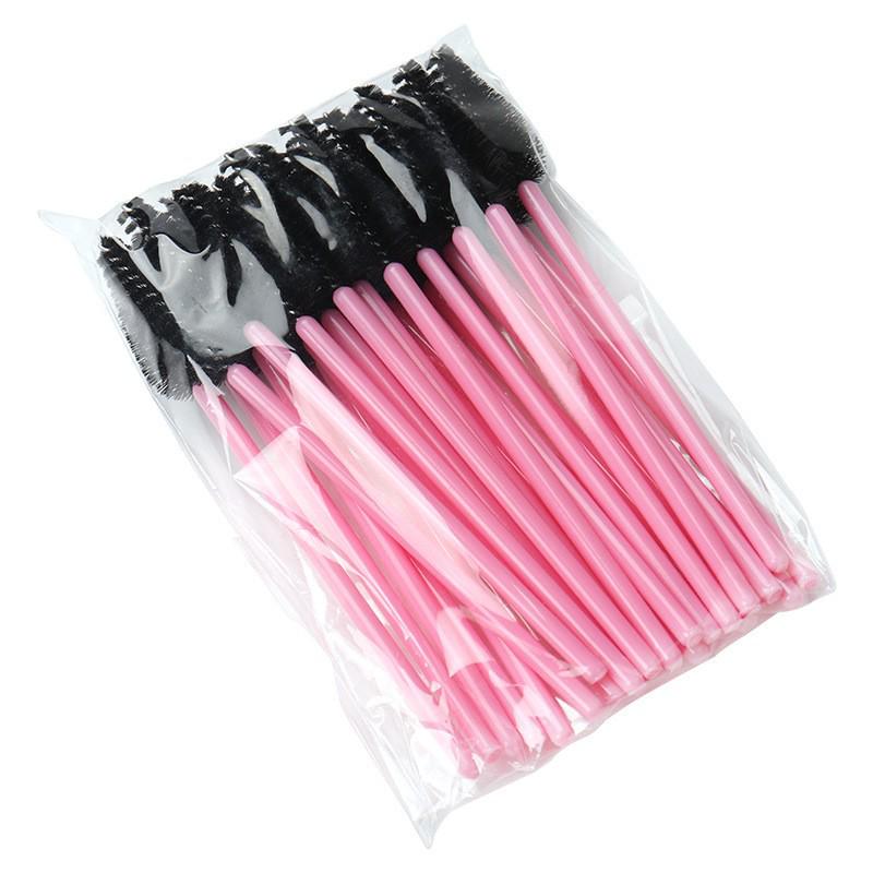25pcs Disposable Water Drop Mascara Brush Set - Mini Colored Wand Nylon Head Eyelash Comb