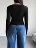 2025 European Autumn/Winter Slim Fit Long Sleeve Women’s Open Shirt