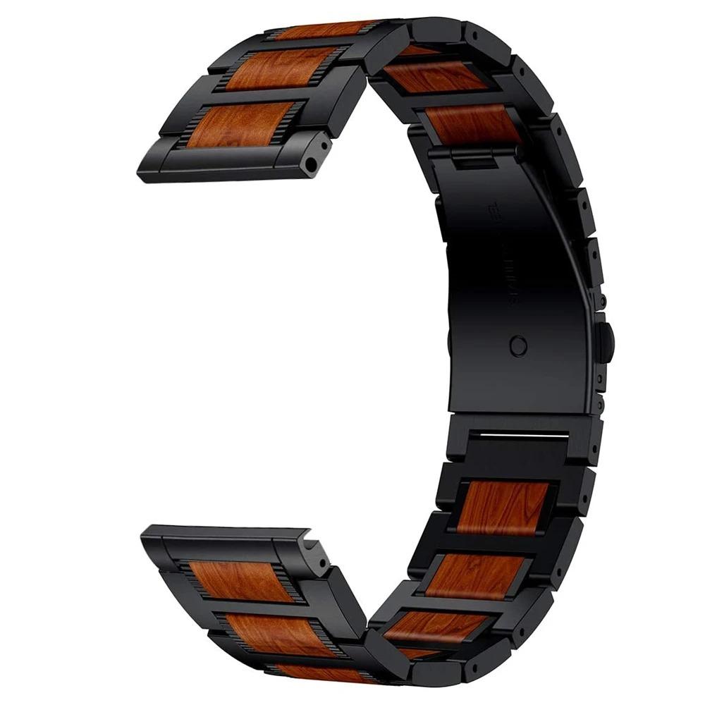 22mm Metal Rosewood Strap For Amazfit T-Rex3 Pro 48mm/Bip 6-5 High-end Adjustable Watchband For Huawei Watch GT6-5-4 46mm Correa