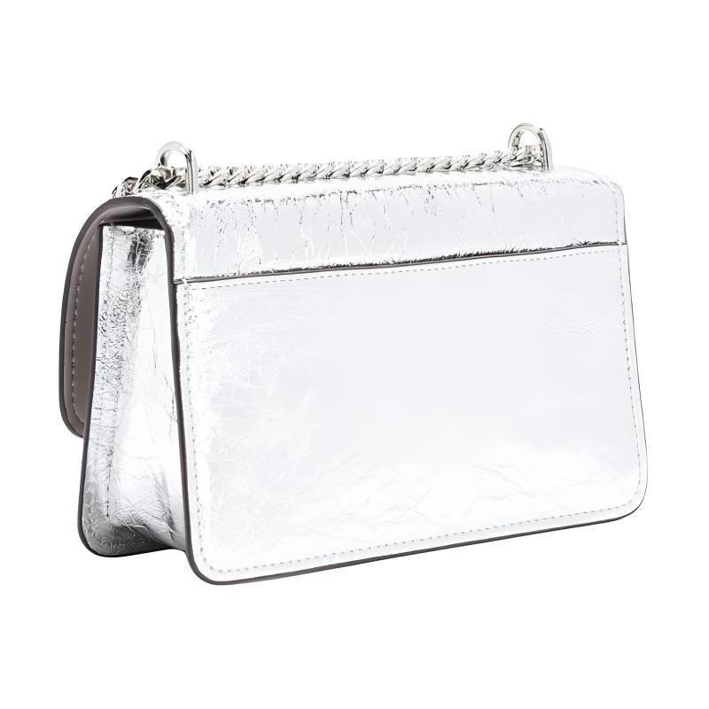 MICHAEL KORS Brand logo chain shoulder strap cowhide shoulder bag women's silver