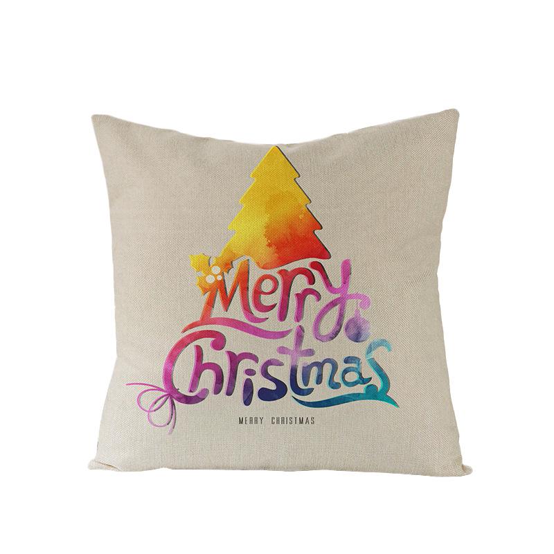 Christmas Polyester Pillow Cover Cartoon Digital Print Cushion Cover New Home Decoration Cushion Cover