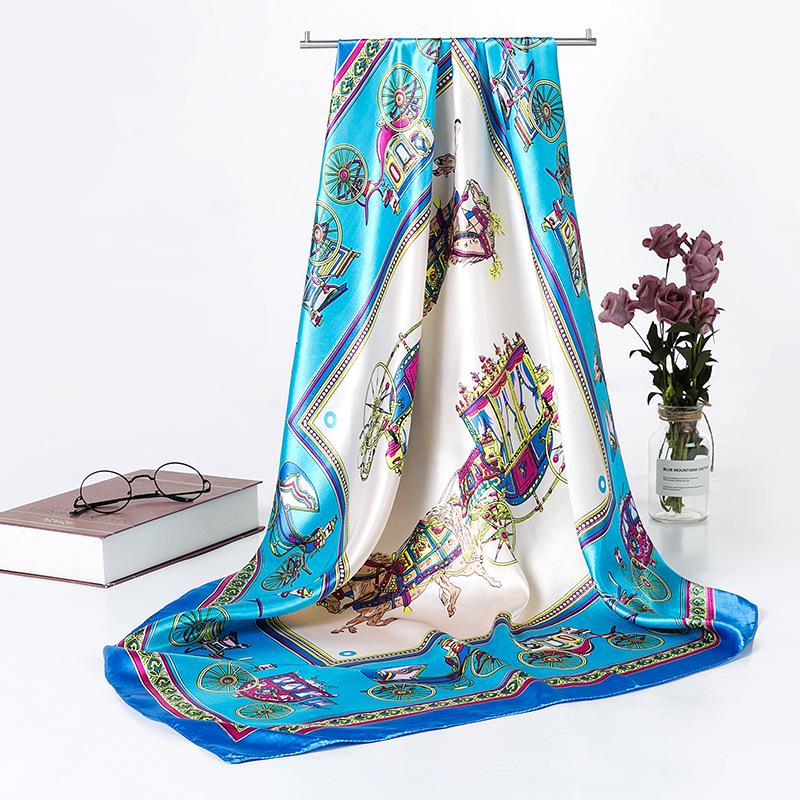 90 Large Silk Scarf for Women - Spring/Autumn Korean Style Satin Neckerchief, Mother's Day Gift