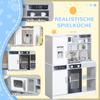 Pretend Play Toy Kitchen, Kids Kitchen Playset W/ Sounds, Lights, Running Water, Coffee Maker, Refrigerator