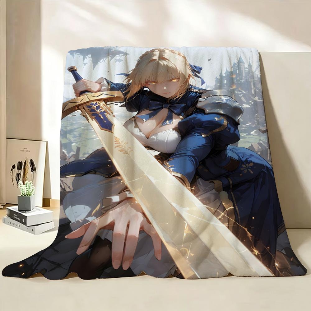 Game F Fate G Grand O Order  Flannel  Blanket Suitable for Sofa Living Room Bedroom