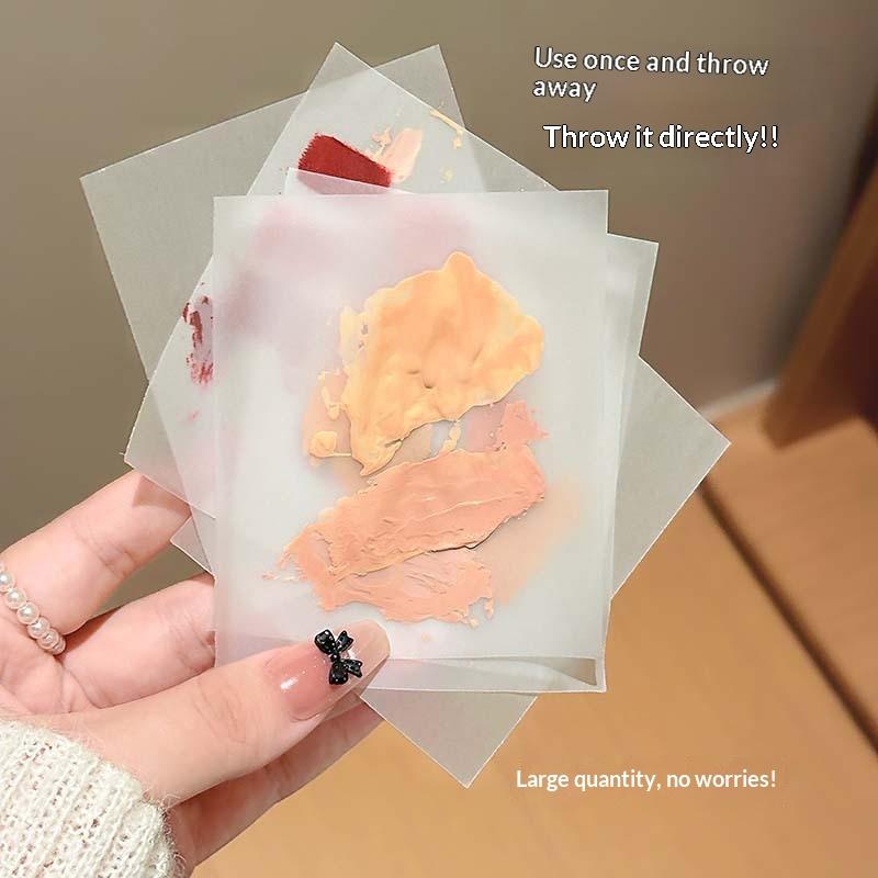 100 Sheets Disposable Makeup Mixing Palette Paper Makeup Mixing Palette Concealer Color Mixing Stripes Foundation Blending Paper