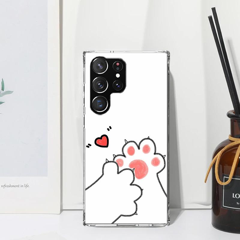Cat Footprint Funny Paw Cute Phone Case For Samsung Galaxy S26 S25 Edge S24 FE S23 S22 Ultra S21 Plus S20 + Art Fundas Back Cove