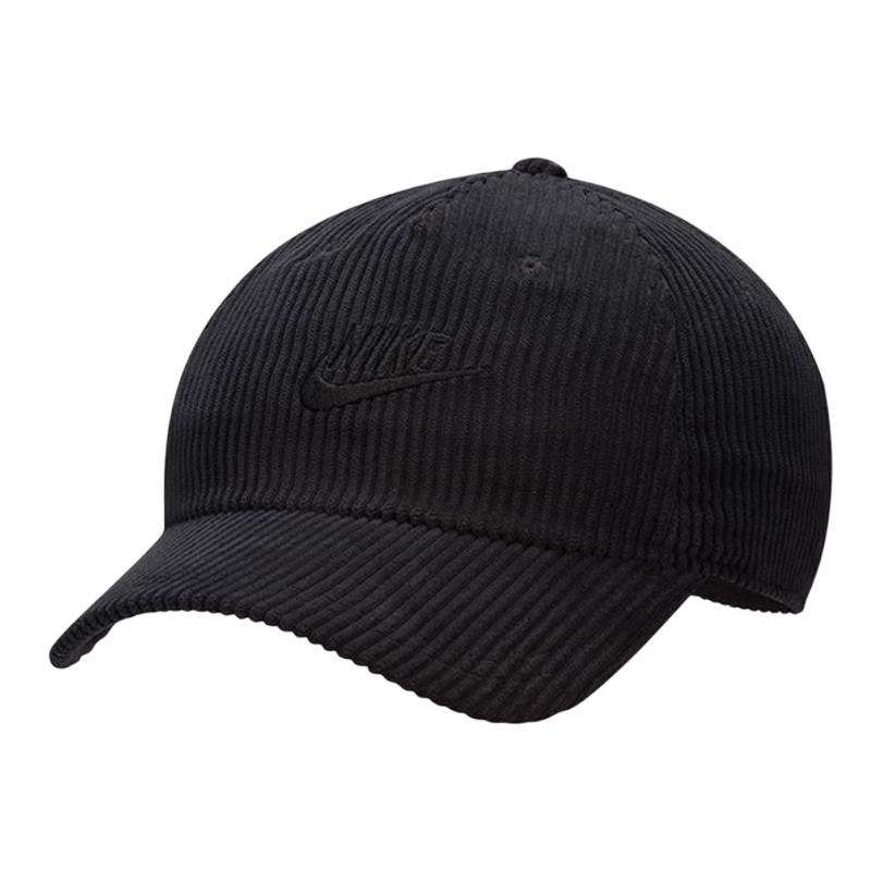 

Nike Solid Color Design Corduroy Baseball Cap Unisex caps Black FB5375 S