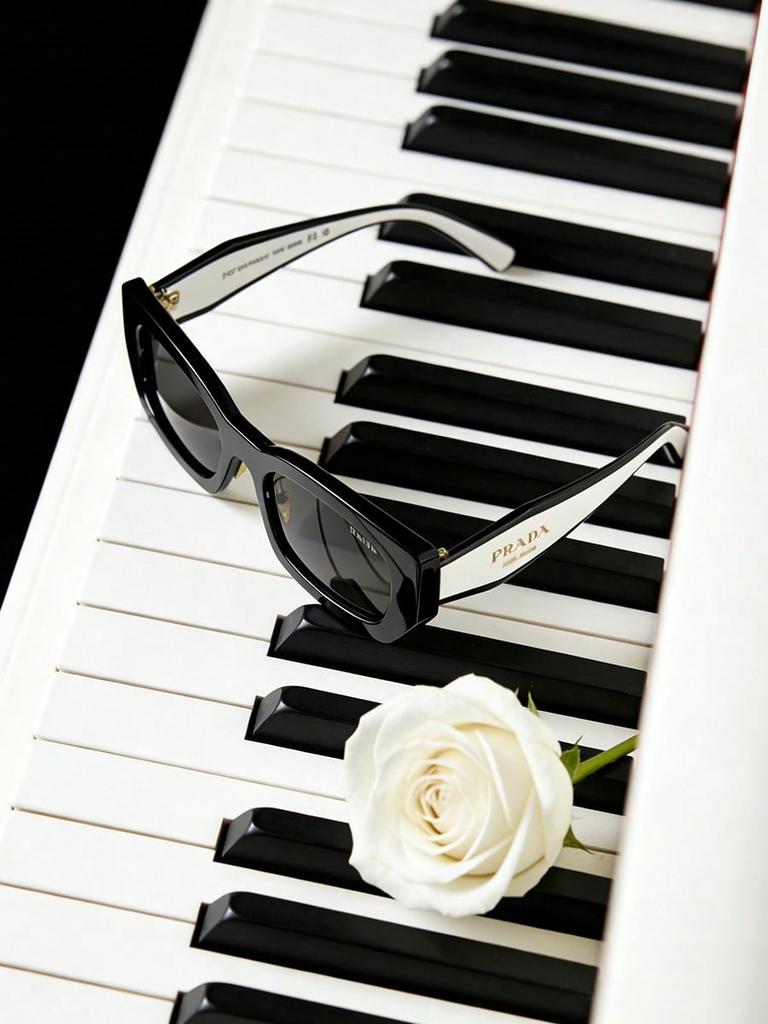 Prada PRB05S Black & White Sunglasses