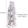 2pcs 8 Pockets Hanging Purse Handbag Organizer Clear Hanging Shelf Bag Collection Storage (Pink*2)