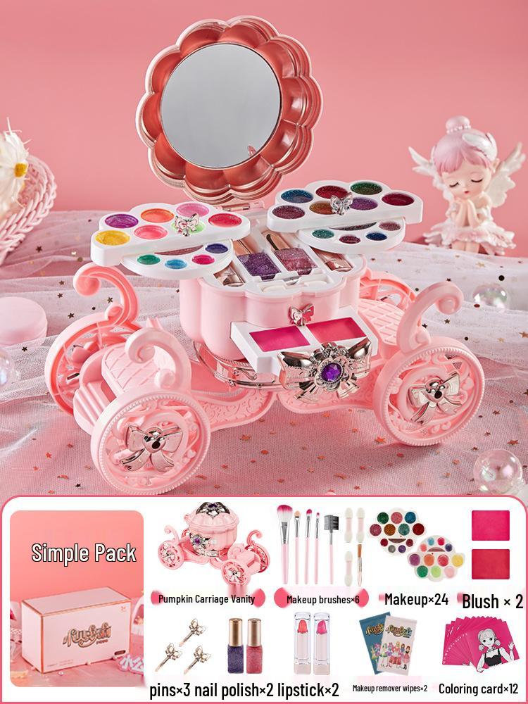 Children's Makeup Toy Set: Pretend Play Dressing Table with Lipstick & Nail Art