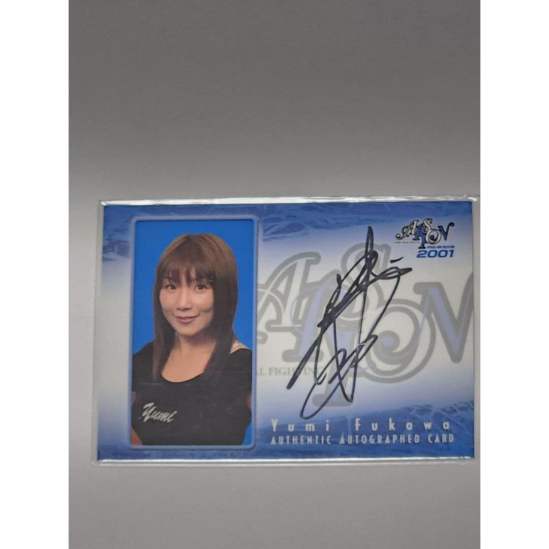 Alcyon 2001 Women s Pro Wrestling Yumi Fukawa Autographed Card Women s Pro Wrestling Card