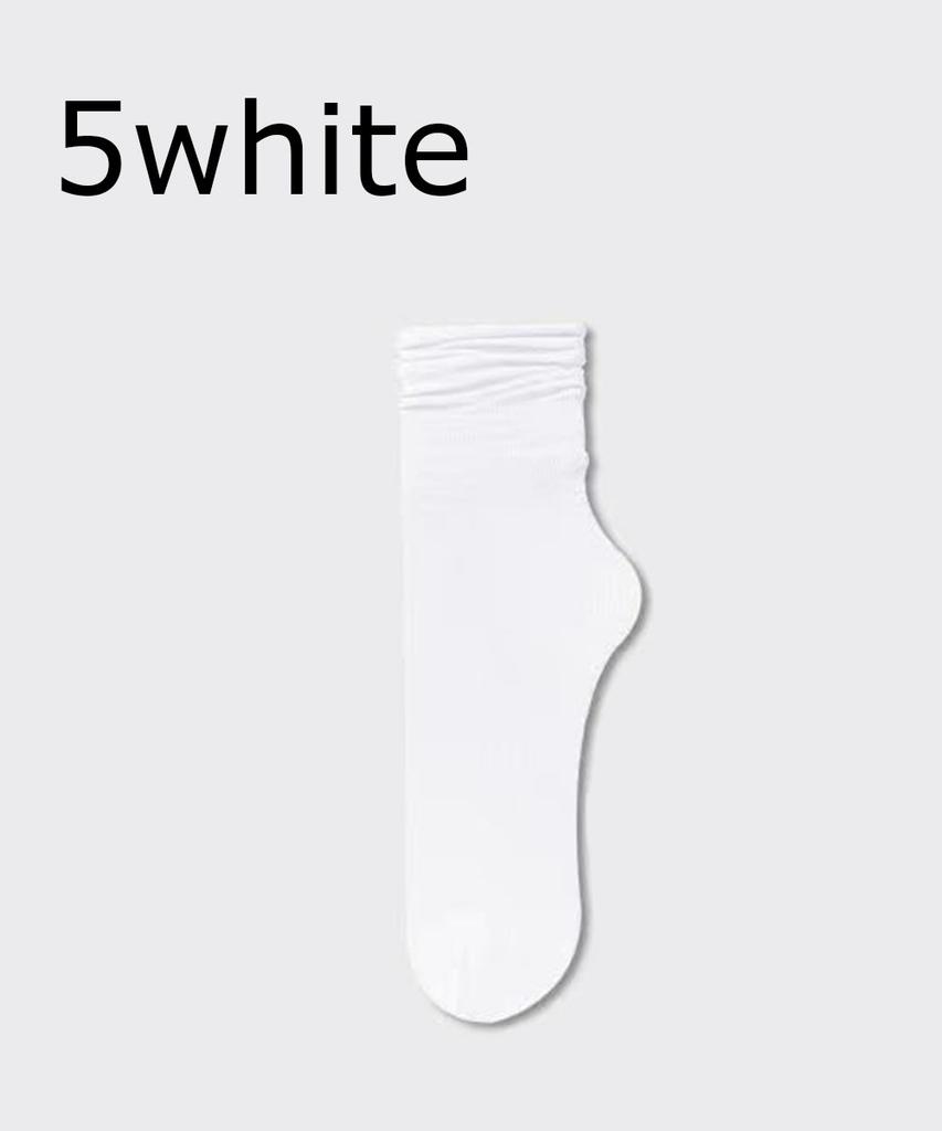 5/10 Pairs Ice Silk Women's Middle Tube Thin Socks Summer Cool Black and White Socks Ice Pile Ladies' Casual Socks