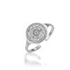 Edelstahl Siegel der Sieben Erzengel Verstellbarer Offener Ring Kabbala Salomon Göttlicher Schutz Talisman Amulett Damenring