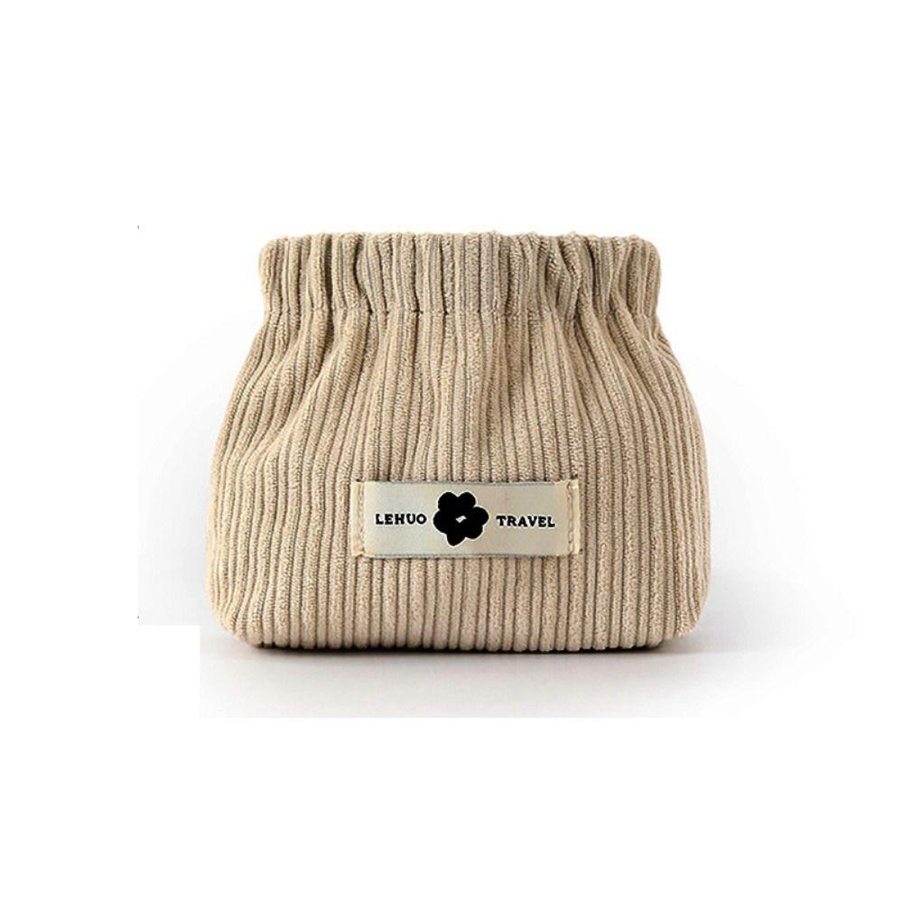 Fashion Mini Shrapnel Bag Corduroy Soft Lipstick Purse Solid Color Coin Purse Travel