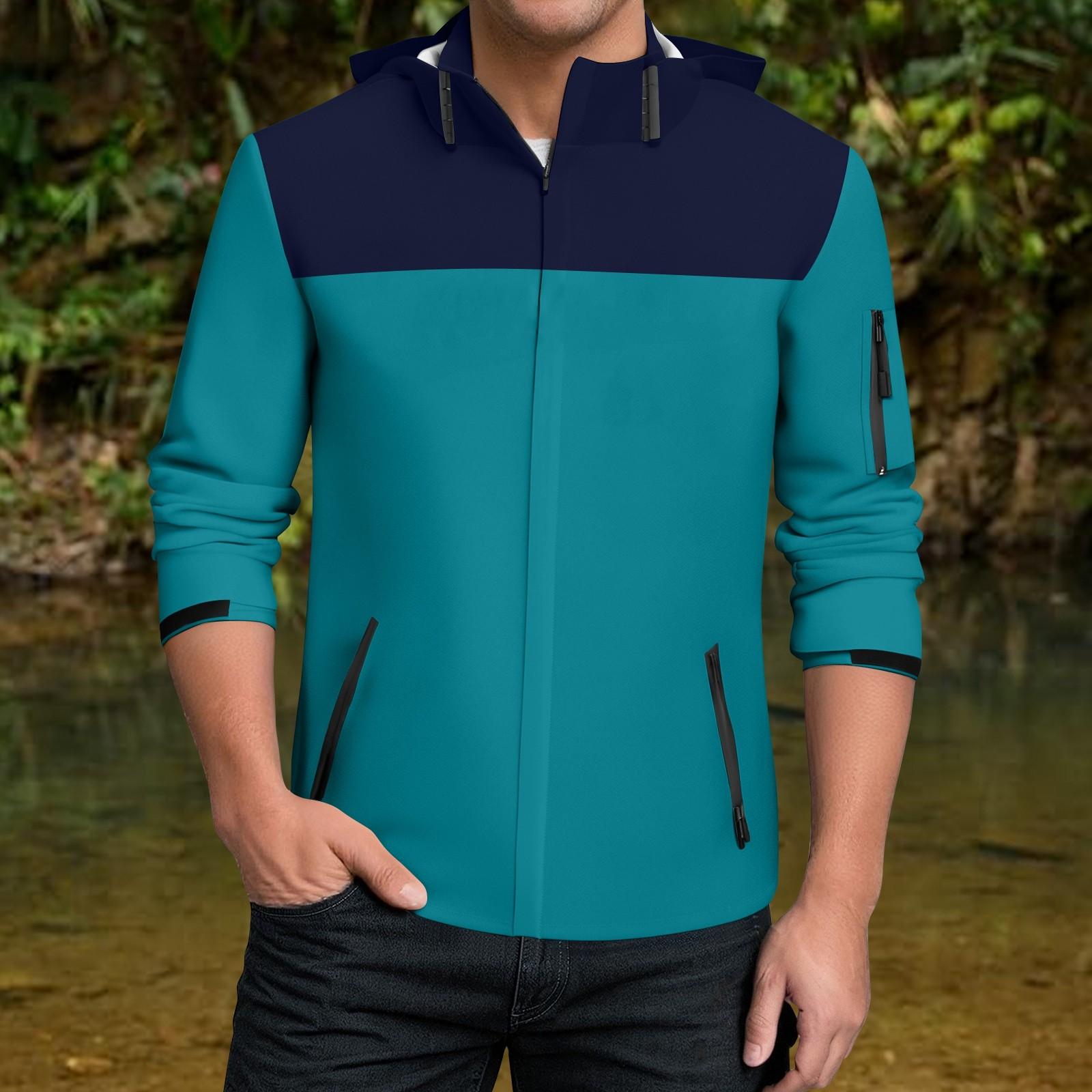 

Мужская водонепроницаемая ветровка, легкий дождевик с капюшоном для повседневной носки XL