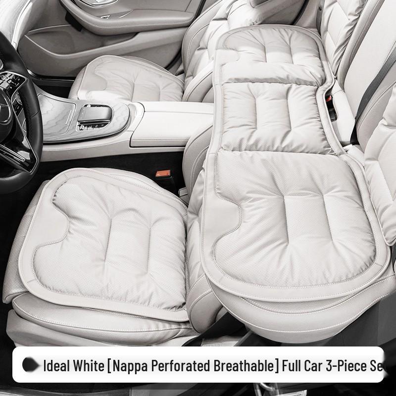 Luxury Nappa Leather Non-Slip Car Seat Cushions for Five-Seater - Thickened Design for Front and Rear Seats