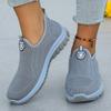 Fashion Women's Soft Sole Knitted Sneakers Breathable Slip On Walking Running Shoes Woman Comfortable Non Slip Sports Shoes Plus Size 42