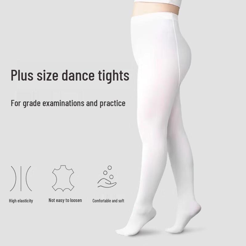 Plus Size Opaque White Dance Tights