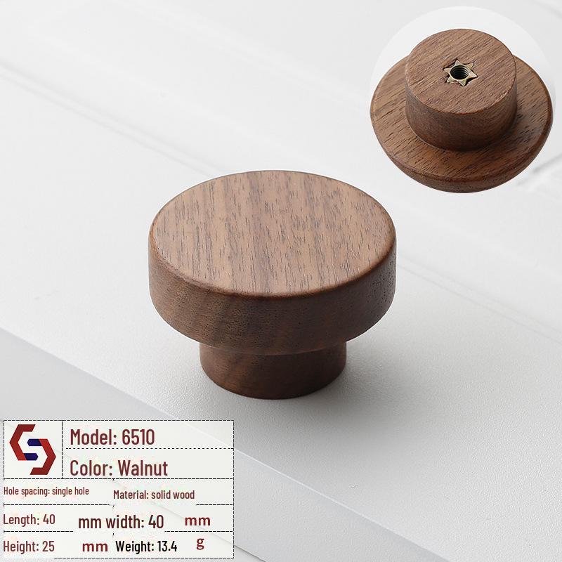 

New Chinese Style Solid Wood Cabinet Door Handle, Walnut Brass Beech Wardrobe Drawer Handle