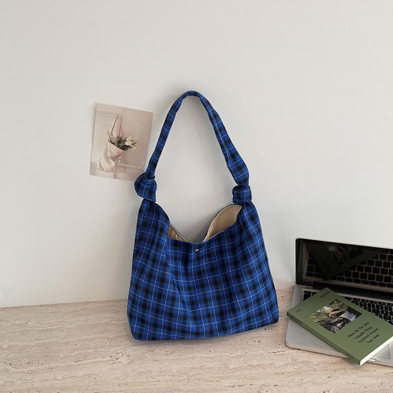 Underarm Bag Women's Large Capacity Plaid Tote Bag Commuter Shoulder Bag